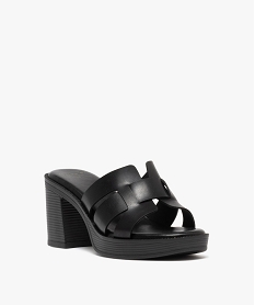 mules a talon haut et bout ouvert femme noir standard sandales a talonG903201_2