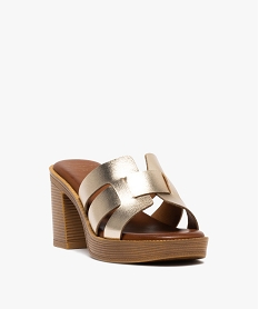 mules a talon haut et bout ouvert femme dore sandales a talonG903801_2