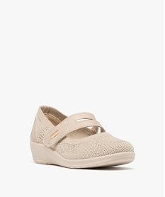 ballerines confort en mesh fermeture scratch femme beige ballerinesG904601_2