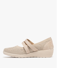 ballerines confort en mesh fermeture scratch femme beige ballerinesG904601_3
