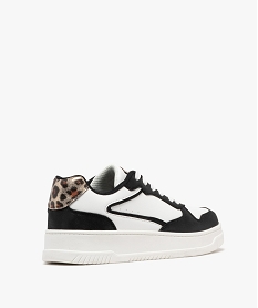 baskets basses a motifs leopard pailletes femme noir standardG904801_4