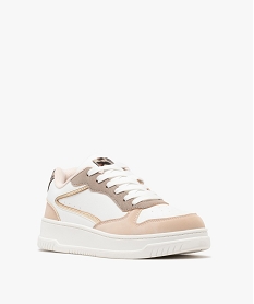baskets basses a motifs leopard pailletes femme beige standardG905001_2