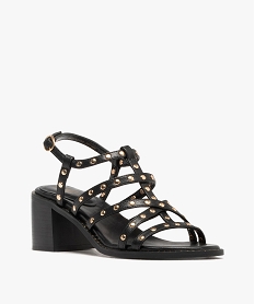 sandales a brides avec clous metalliques femme - 5 miles noir standard sandales a talonG906601_2