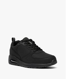 baskets basses unies avec semelle a bulle dair homme noir vifG908301_2