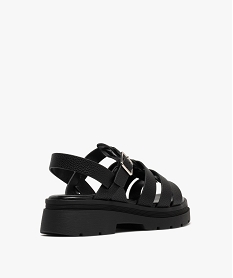 sandales a brides sur semelle crantee femme - 5 miles noir standard sandales plates et nu-piedsG908901_4