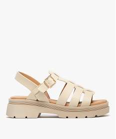 GEMO Sandales à brides sur semelle crantée femme - 5 Miles beige standard
