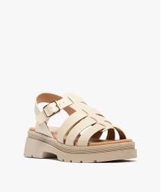 sandales a brides sur semelle crantee femme - 5 miles beige standard sandales plates et nu-piedsG909101_2