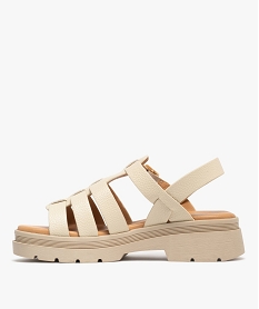 sandales a brides sur semelle crantee femme - 5 miles beige standard sandales plates et nu-piedsG909101_3
