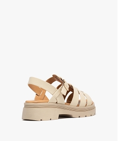 sandales a brides sur semelle crantee femme - 5 miles beige standard sandales plates et nu-piedsG909101_4