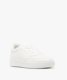 baskets unies a lacets et dessus perfore homme - 5 miles blanc standardG911001_2