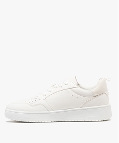 baskets unies a lacets et dessus perfore homme - 5 miles blanc standardG911001_3