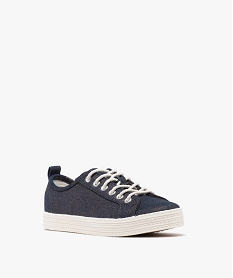 tennis en toile aux reflets metallises femme bleuG912201_2
