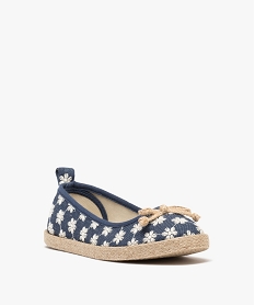 ballerines en toile imprimee a semelle de corde femme bleu chineG912601_2
