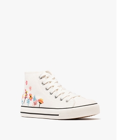 baskets montantes en toile brodee avec bout recouvert femme blanc standardG913001_2