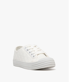 baskets en toile a epaisse semelle et bout recouvert femme blanc standardG914801_2