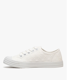 baskets en toile a epaisse semelle et bout recouvert femme blanc standardG914801_3