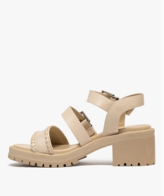 sandales a talon et semelle crantee femme beige standard sandales a talonG915801_3