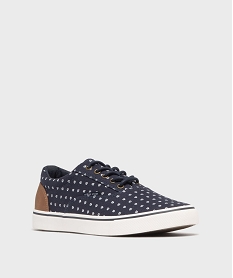 tennis en toile a motifs fermeture lacets homme - urban steps bleuG917801_2