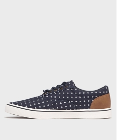tennis en toile a motifs fermeture lacets homme - urban steps bleuG917801_3