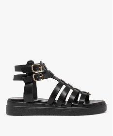 GEMO Sandales spartiates montantes femme noir standard