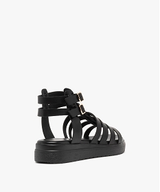 sandales spartiates montantes femme noir standard sandales plates et nu-piedsG919601_4
