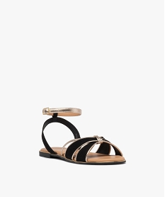 sandales plates avec brides bicolores femme - valentina baldano noir standard sandales plates et nu-piedsG922201_2