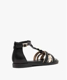 sandales multibrides a talon ferme femme noir standard sandales plates et nu-piedsG924401_4