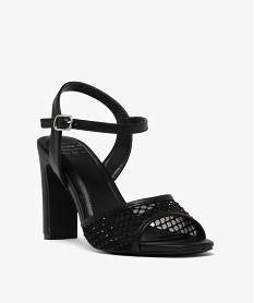 sandales a talon multibrides femme noir vif sandales a talonG924601_2