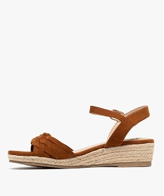 sandales compensees avec brides tressees femme - valentina baldano brunG924801_3