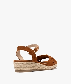 sandales compensees avec brides tressees femme - valentina baldano brunG924801_4