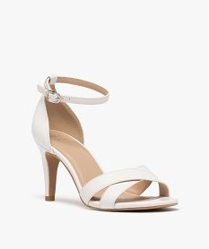 sandales a talon haut et fin et brides croisees femme blanc standard sandales a talonG925301_2