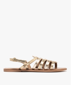 GEMO Sandales multibrides en cuir femme dore