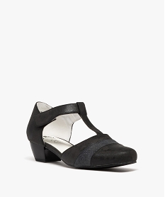 escarpins confort a talon cubain et bride en t femme noir escarpinsG928401_2