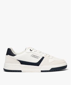 GEMO Baskets basses à lacets dessus perforé homme blanc standard