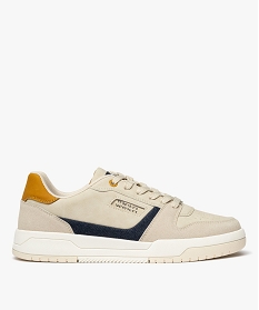 GEMO Baskets basses à lacets dessus perforé homme Beige