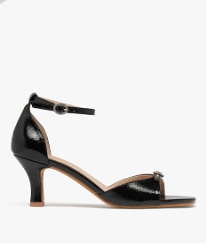 GEMO Sandales vernies avec boucles à strass femme noir vif