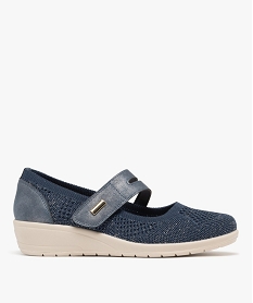 GEMO Ballerines confort en mesh fermeture scratch femme Bleu