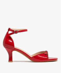 GEMO Sandales vernies avec boucles à strass femme rouge vif