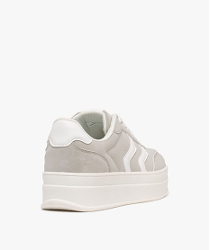 baskets basses bicolores a epaisse semelle plateforme femme - 5 miles grisG933101_4