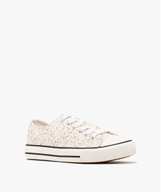 tennis en toile a lacets avec semelle epaisse femme blanc vifG934201_2