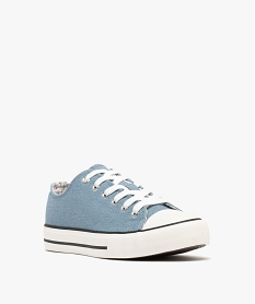 tennis en toile a lacets avec semelle epaisse femme bleuG934401_2