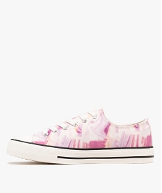 tennis en toile a lacets avec semelle epaisse femme roseG934601_3
