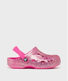 GEMO Sabots souples pailletés dessus perforé fille - Crocs rose vif