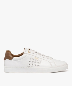 GEMO Baskets basses à lacets avec semelle contrastante homme - Lee Cooper blanc vif