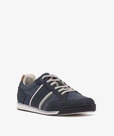 baskets basses en toile a semelle fine homme bleuG937301_2