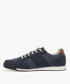 baskets basses en toile a semelle fine homme bleuG937301_3