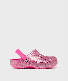 GEMO Sabots souples pailletés dessus perforé fille - Crocs rose vif