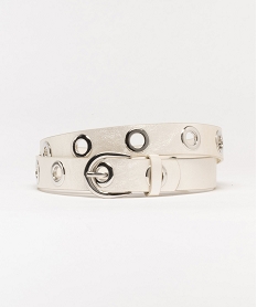 GEMO Ceinture à oeillets métalliques femme Beige