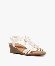 sandales a brides avec strass et semelle compensee femme - valentina baldano blanc standard sandales a talonG942501_2