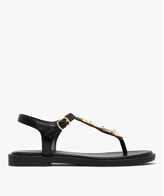 GEMO Sandales plates à entredoigts avec breloques métalliques femme  - Valentina Baldano noir standard